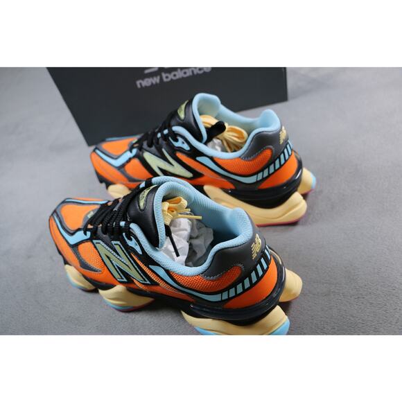 New Balance 9060 Sun Glow U9060GB Mens 9.5 Lifestyle Sneaker Orange Blue NWT